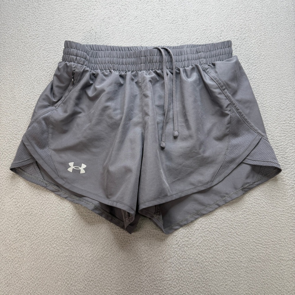 Under Armour Fly By Running Shorts Womens XS Gray Loose Fit Athletic Gym Workout